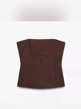 Zara Chocolate Brown Strapless Bustier